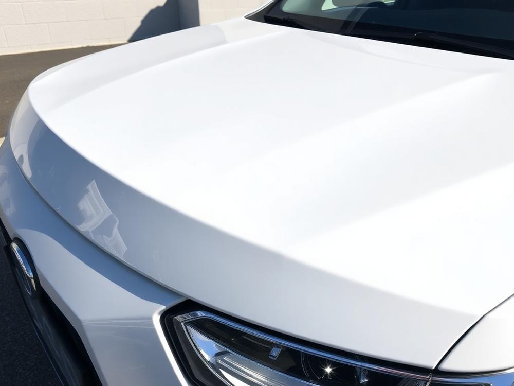 Hail damage on hood — After paintless dent repair
