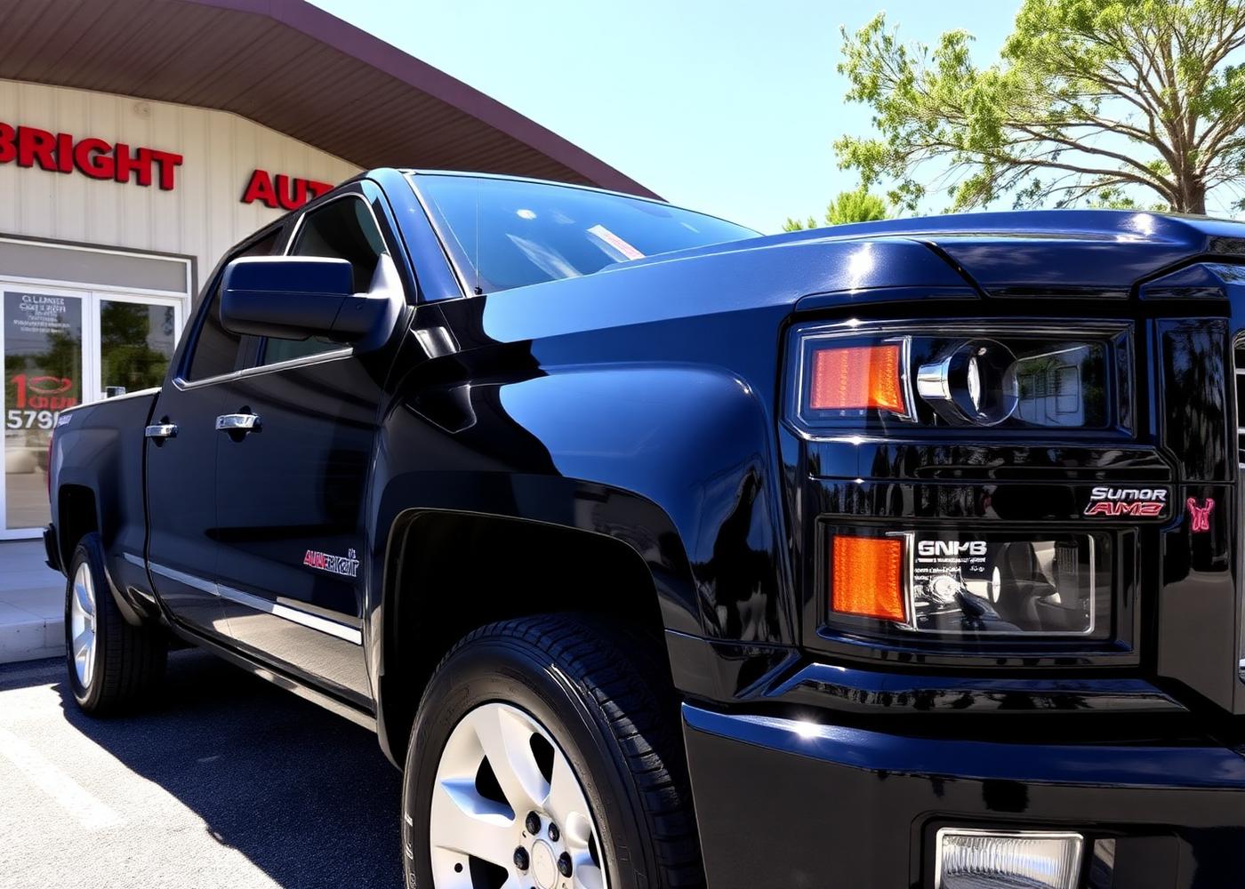 Clean, freshly repaired and detailed vehicle outside the shop in Canton, GA